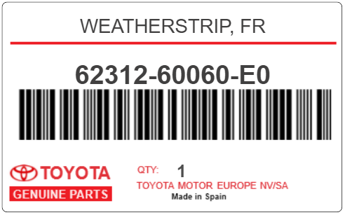 TOYOTA - 62312-60060-E0 GARNITURE