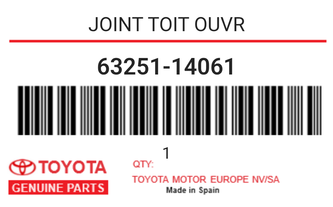 TOYOTA - 63251-14061 JOINT TOIT OUVR