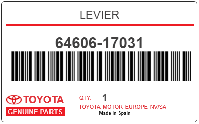 TOYOTA - 64606-17031 LEVIER