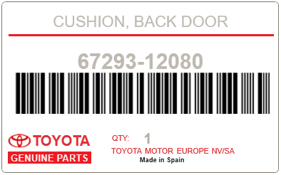 TOYOTA - 67293-12080 BUTEE DE HAYON