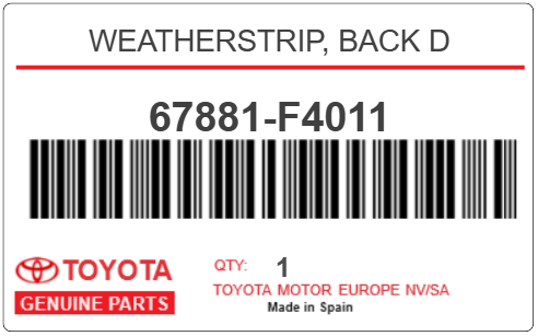 TOYOTA - 67881-F4011 JOINT DE HAYON (ar)