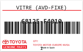 TOYOTA - 68125-F4010 VITRE (avd-fixe)