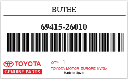 TOYOTA - 69415-26010 BUTEE