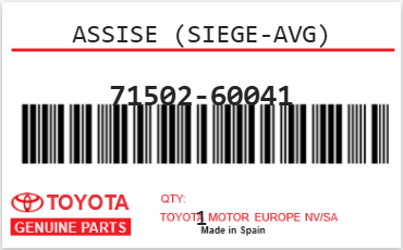 TOYOTA - 71502-60041 ASSISE (siege-avg)