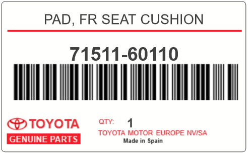 TOYOTA - 71511-60110 MAT COUSSIN SIEG AVD