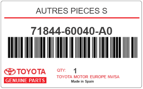 TOYOTA - 71844-60040-A0 Autres Pieces s