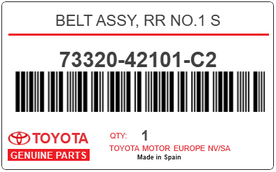 TOYOTA - 73320-42101-C2 BELT ASSY, RR NO.1 S