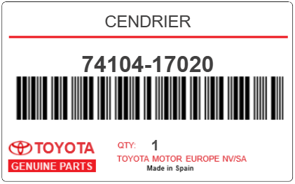 TOYOTA - 74104-17020 CENDRIER