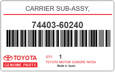 TOYOTA - 74403-60240 CARRIER SUB-ASSY,