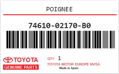 TOYOTA - 74610-02170-B0 POIGNEE