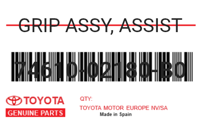 TOYOTA - 74610-02180-B0 GRIP ASSY, ASSIST