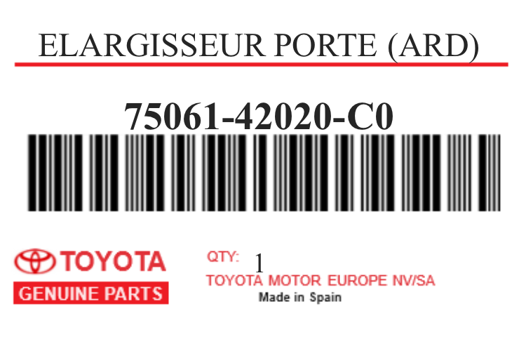 TOYOTA - 75061-42020-C0 ELARGISSEUR PORTE (ard)