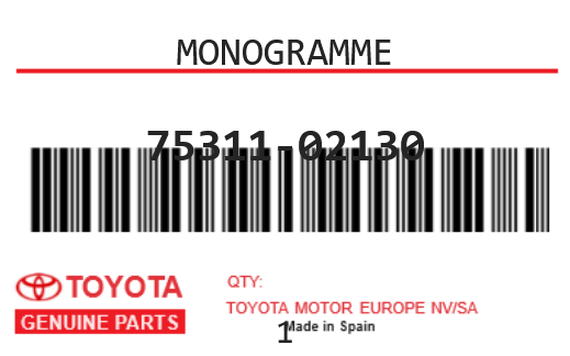 TOYOTA - 75311-02130 MONOGRAMME