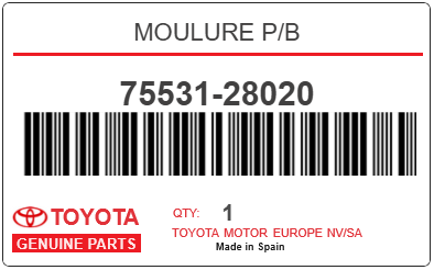 TOYOTA - 75531-28020 MOULURE P/B