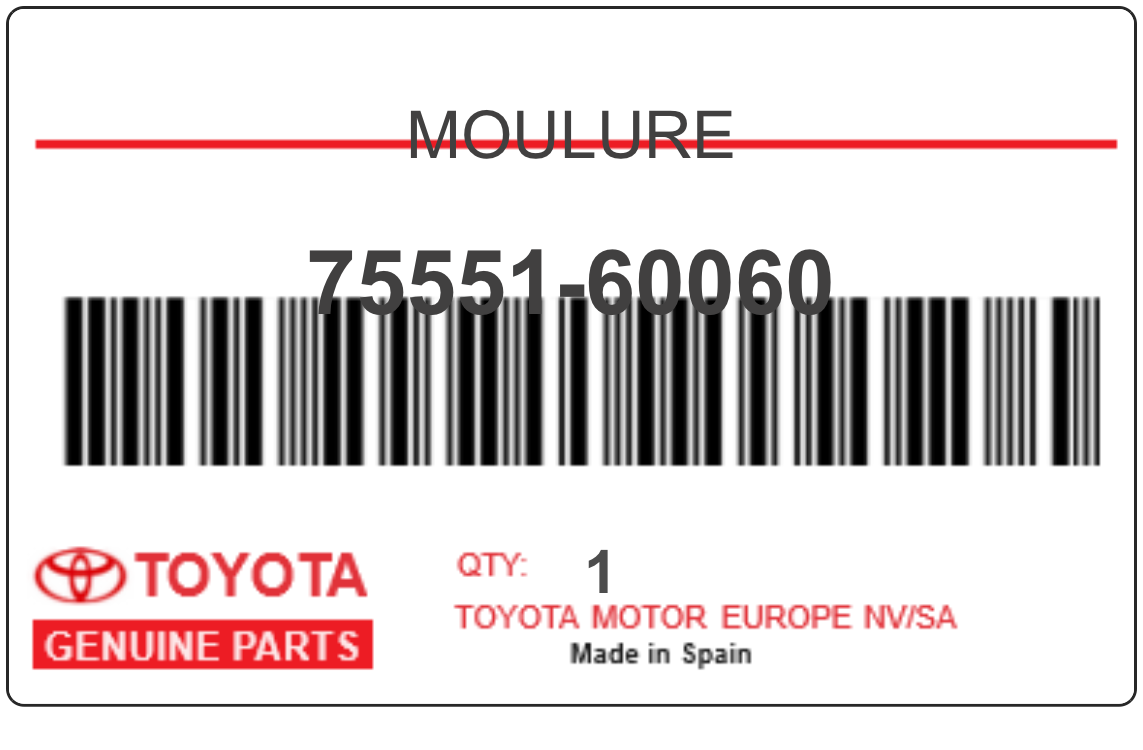 TOYOTA - 75551-60060 MOULURE