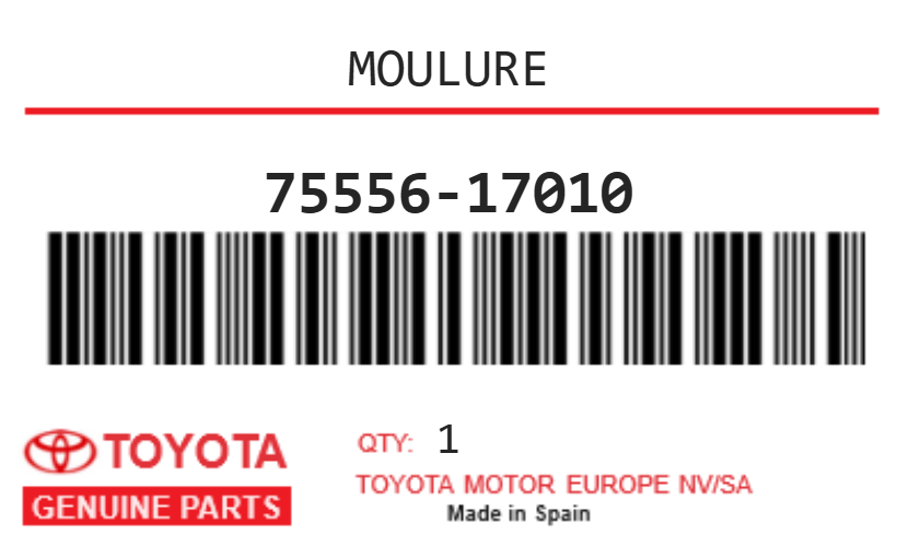 TOYOTA - 75556-17010 MOULURE