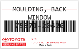 TOYOTA - 75571-20420 ENJOLIVEUR LUNETTE