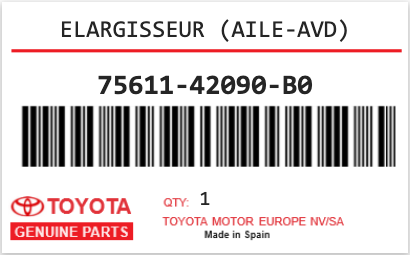 TOYOTA - 75611-42090-B0 ELARGISSEUR (aile-avd)