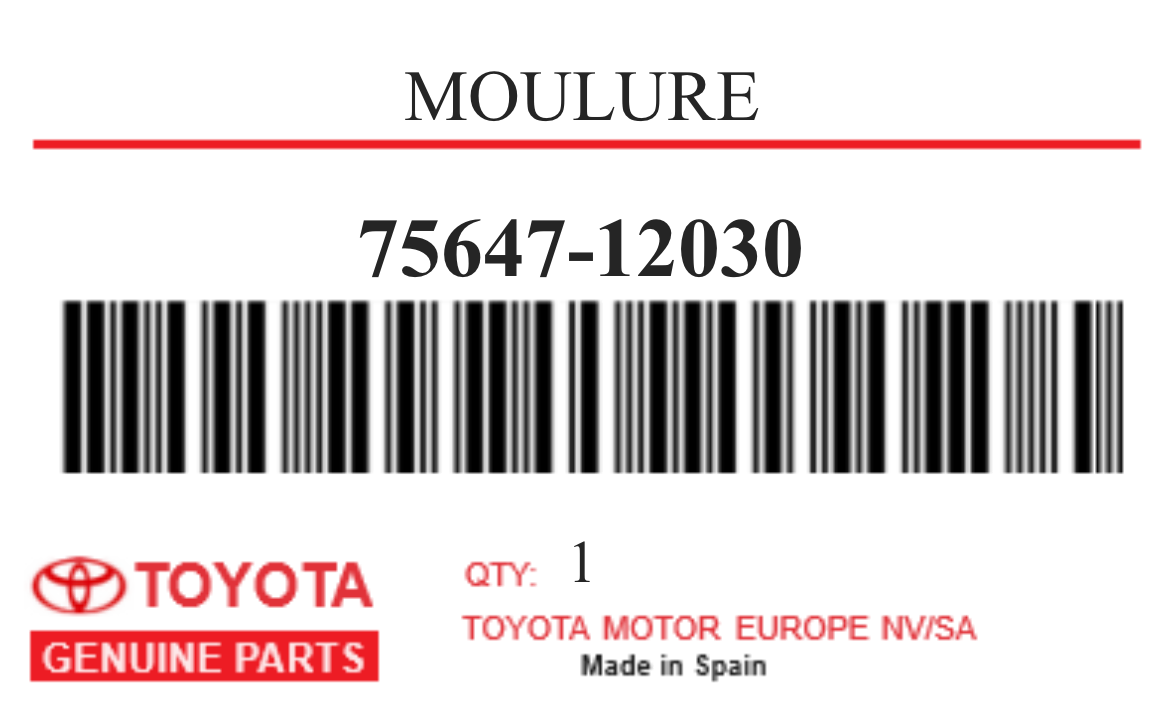TOYOTA - 75647-12030 MOULURE
