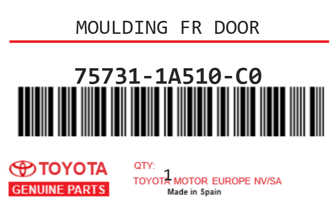 TOYOTA - 75731-1A510-C0 MOULURE (porte-avd)