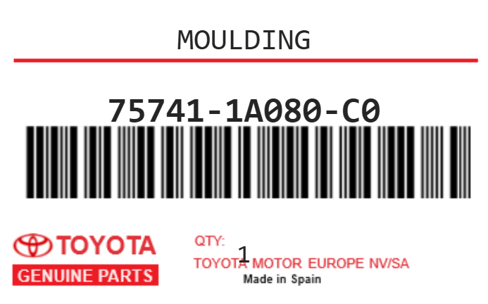 TOYOTA - 75741-1A080-C0 MOULURE (porte-ard)