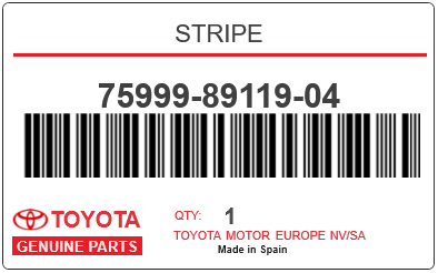 TOYOTA - 75999-89119-04 STRIPE