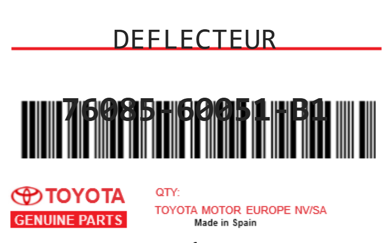 TOYOTA - 76085-60051-B1 DEFLECTEUR