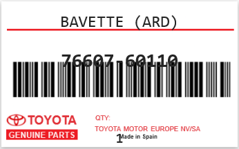 TOYOTA - 76607-60110 BAVETTE (ard)