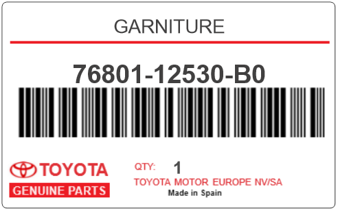 TOYOTA - 76801-12530-B0 GARNITURE