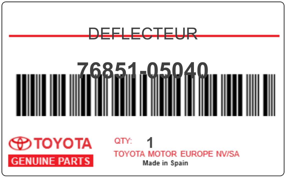 TOYOTA - 76851-05040 DEFLECTEUR