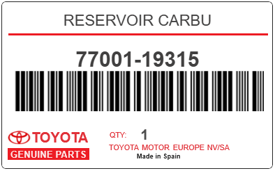 TOYOTA - 77001-19315 RESERVOIR CARBU