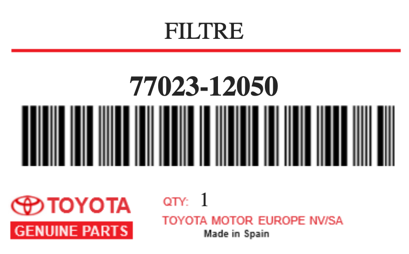 TOYOTA - 77023-12050 FILTRE