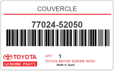 TOYOTA - 77024-52050 COUVERCLE