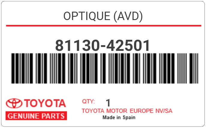 TOYOTA - 81130-42501 OPTIQUE (avd)