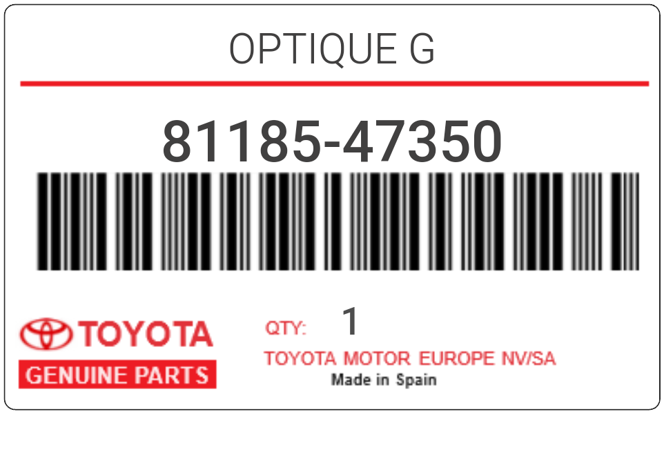 TOYOTA - 81185-47350 OPTIQUE G