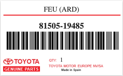 TOYOTA - 81505-19485 FEU (ard)