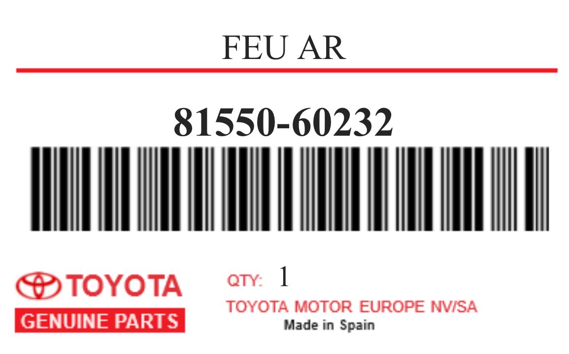 TOYOTA - 81550-60232 FEU AR