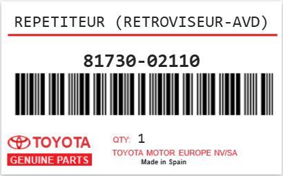 TOYOTA - 81730-02110 REPETITEUR (retroviseur-avd)