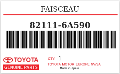 TOYOTA - 82111-6A590 FAISCEAU