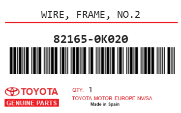 TOYOTA - 82165-0K020 WIRE, FRAME, NO.2