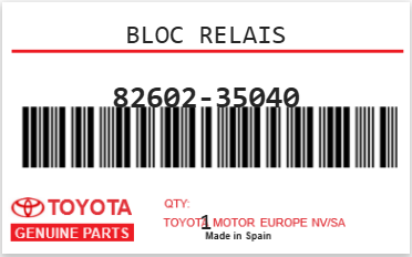 TOYOTA - 82602-35040 BLOC RELAIS