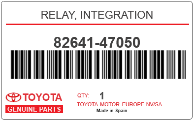 TOYOTA - 82641-47050 RELAY, INTEGRATION