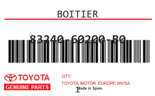 TOYOTA - 83240-60200-B0 BOITIER