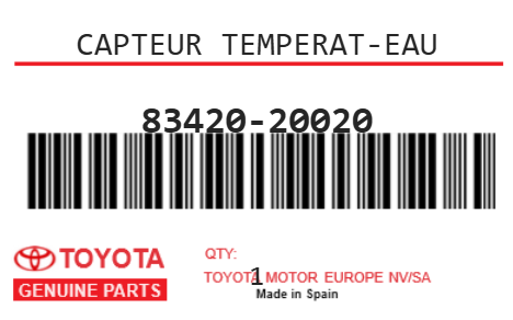 TOYOTA - 83420-20020 CAPTEUR TEMPERAT-EAU