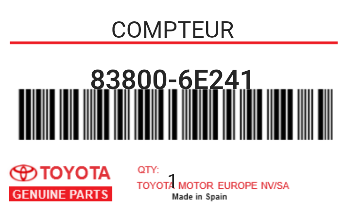 TOYOTA - 83800-6E241 COMPTEUR