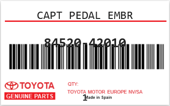 TOYOTA - 84520-42010 CAPT PEDAL EMBR