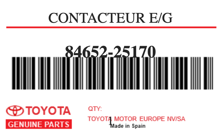 TOYOTA - 84652-25170 CONTACTEUR E/G