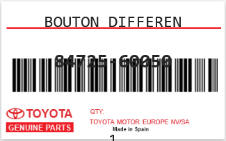 TOYOTA - 84725-60050 BOUTON DIFFEREN