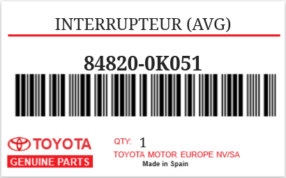 TOYOTA - 84820-0K051 INTERRUPTEUR (avg)
