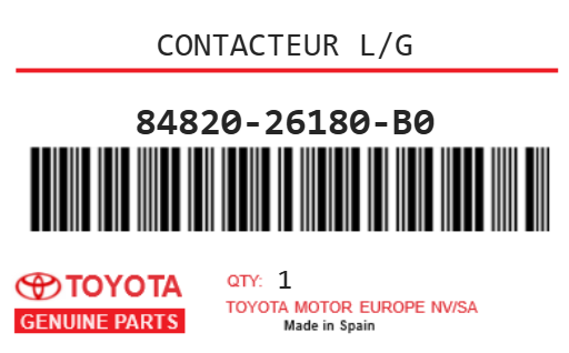 TOYOTA - 84820-26180-B0 CONTACTEUR L/G